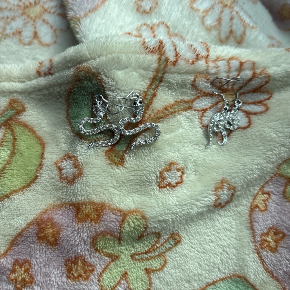 Silver Snake Earrings